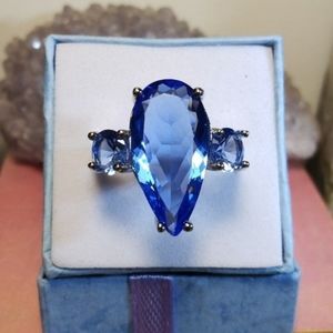 New, Sz:8.50, Violet Tanzanite, in 925 Sterling Silver w/ Rhodium Ring